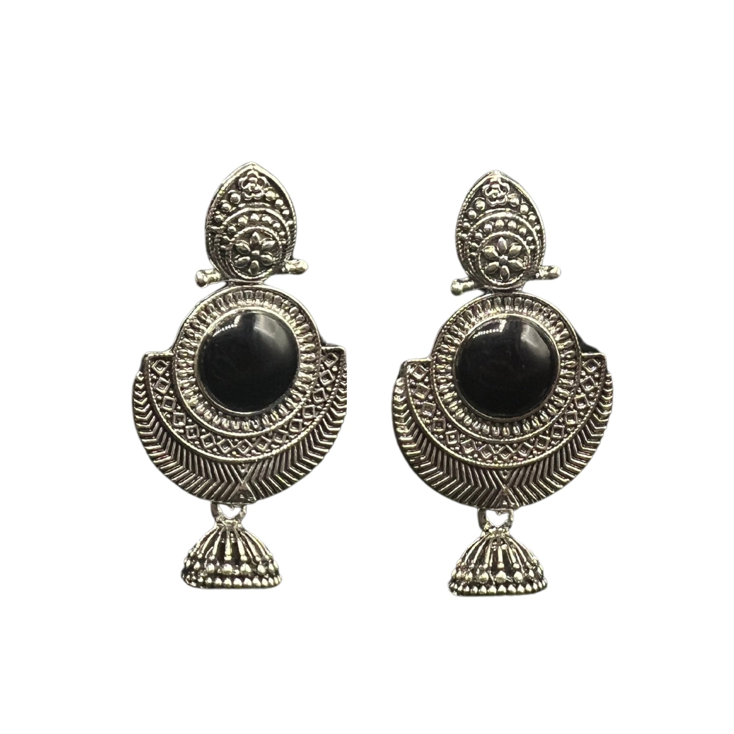 Meera Black Stone Dangler Earrings