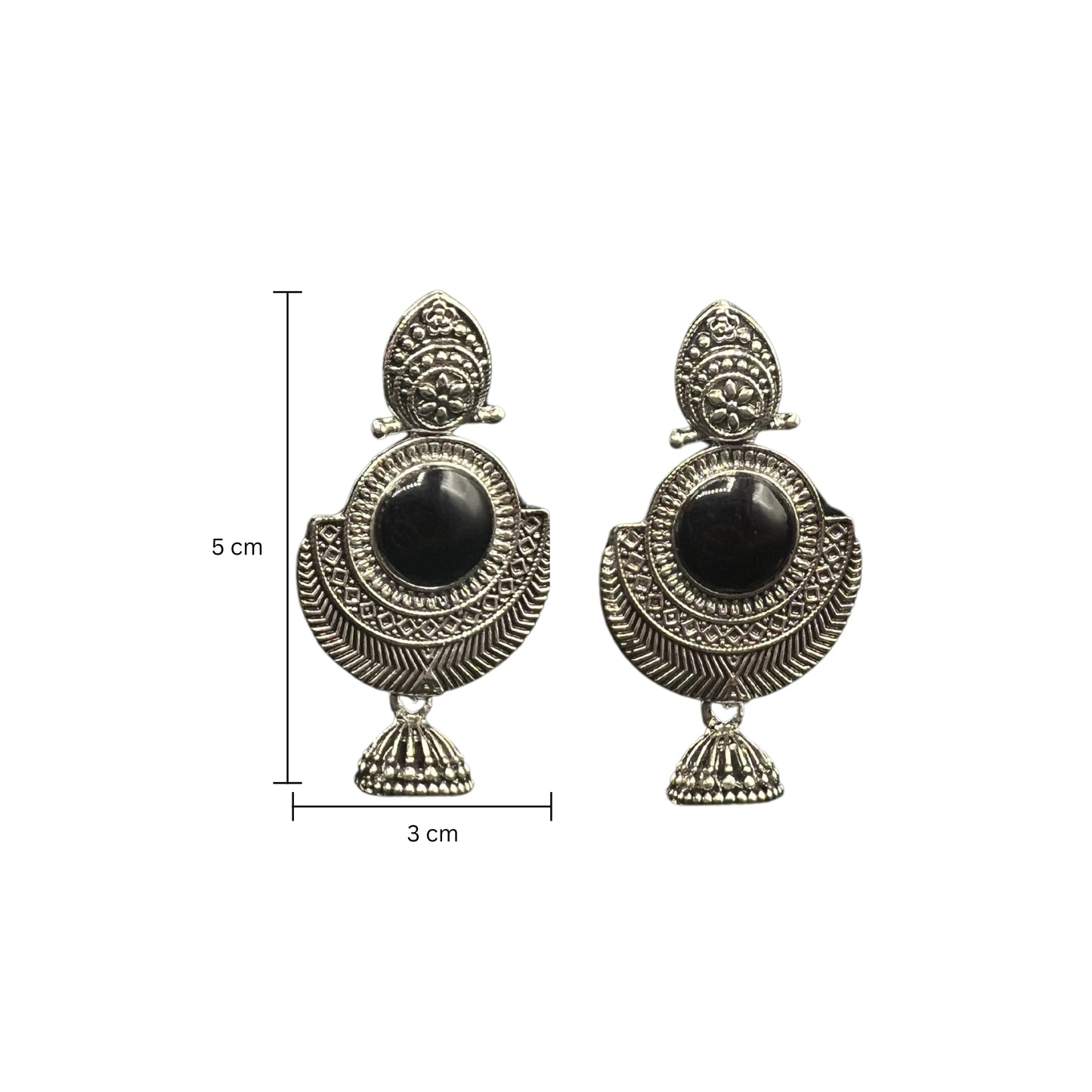 Meera Black Stone Dangler Earrings