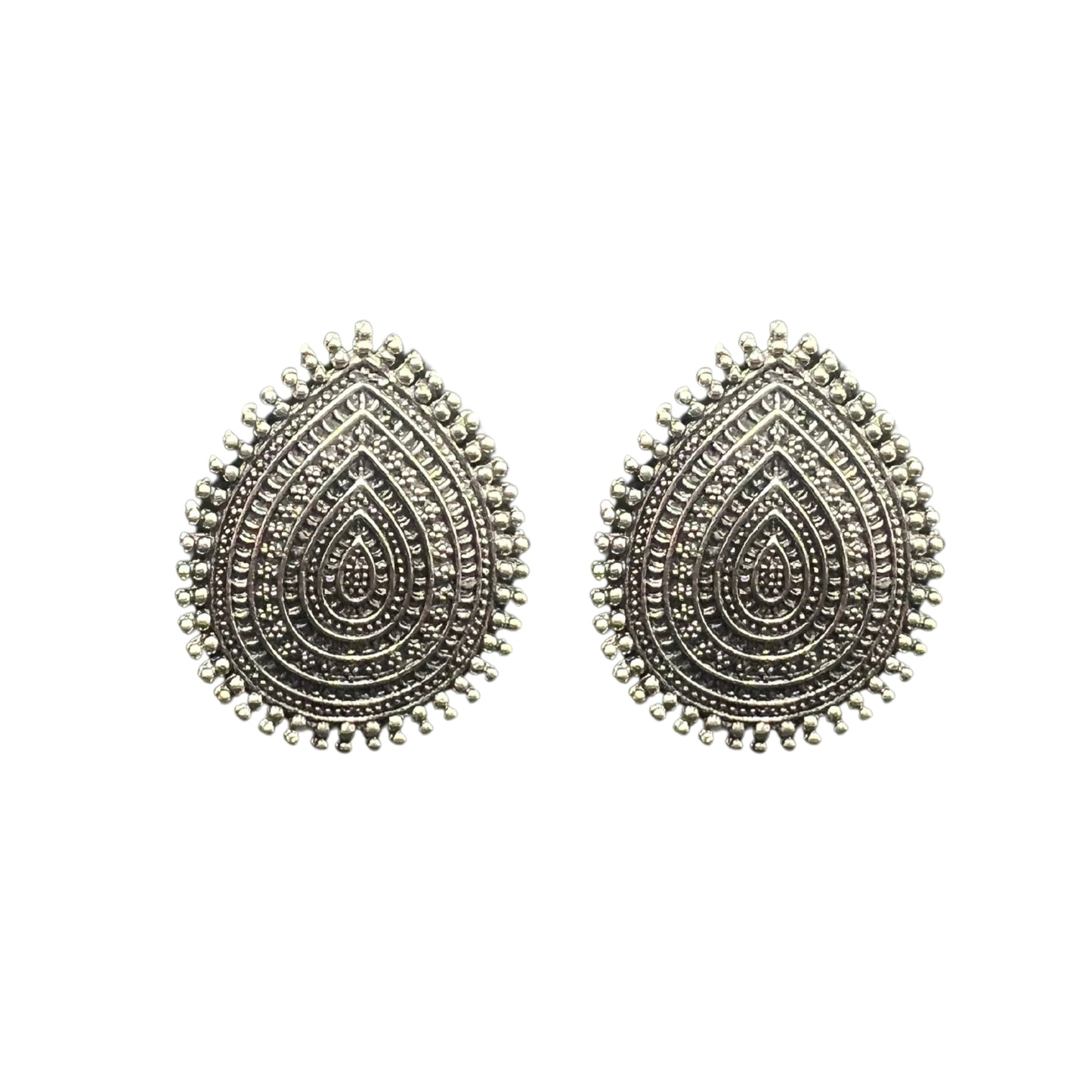 Riya Oxidised Teardrop Stud