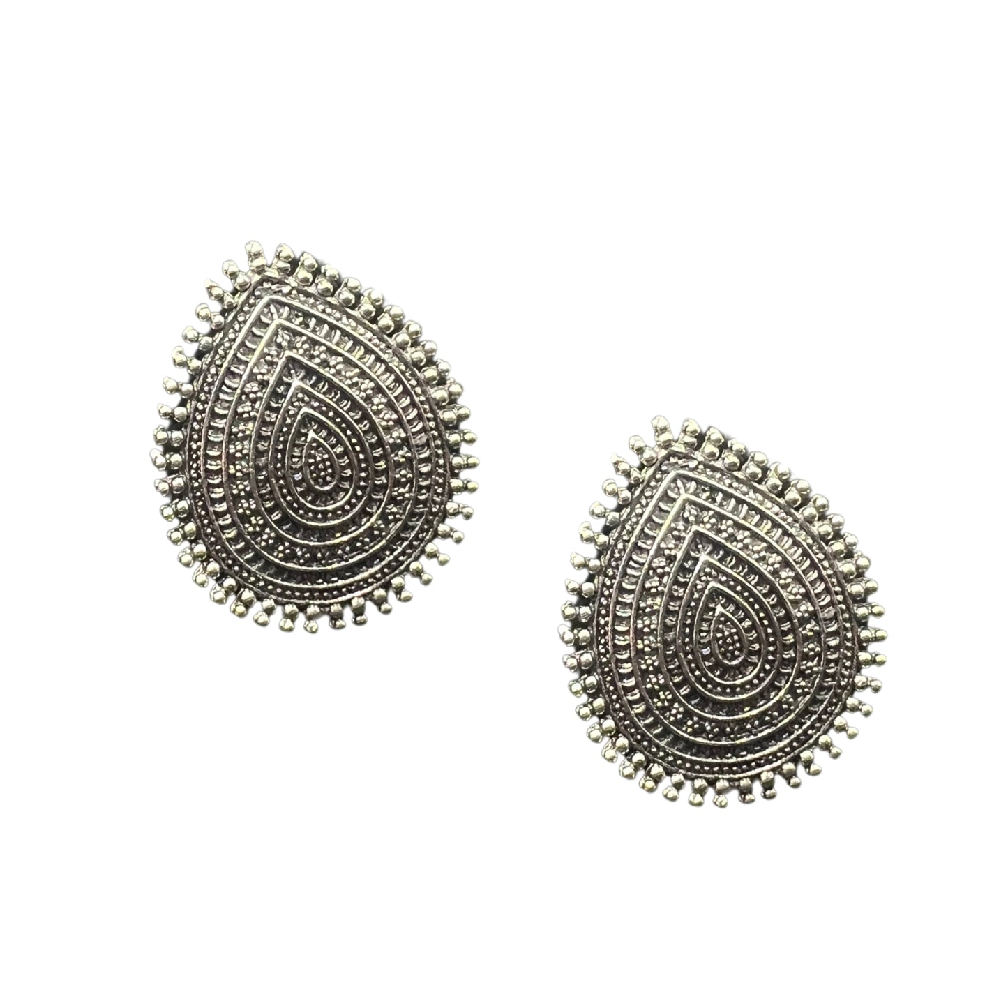 Riya Oxidised Teardrop Stud