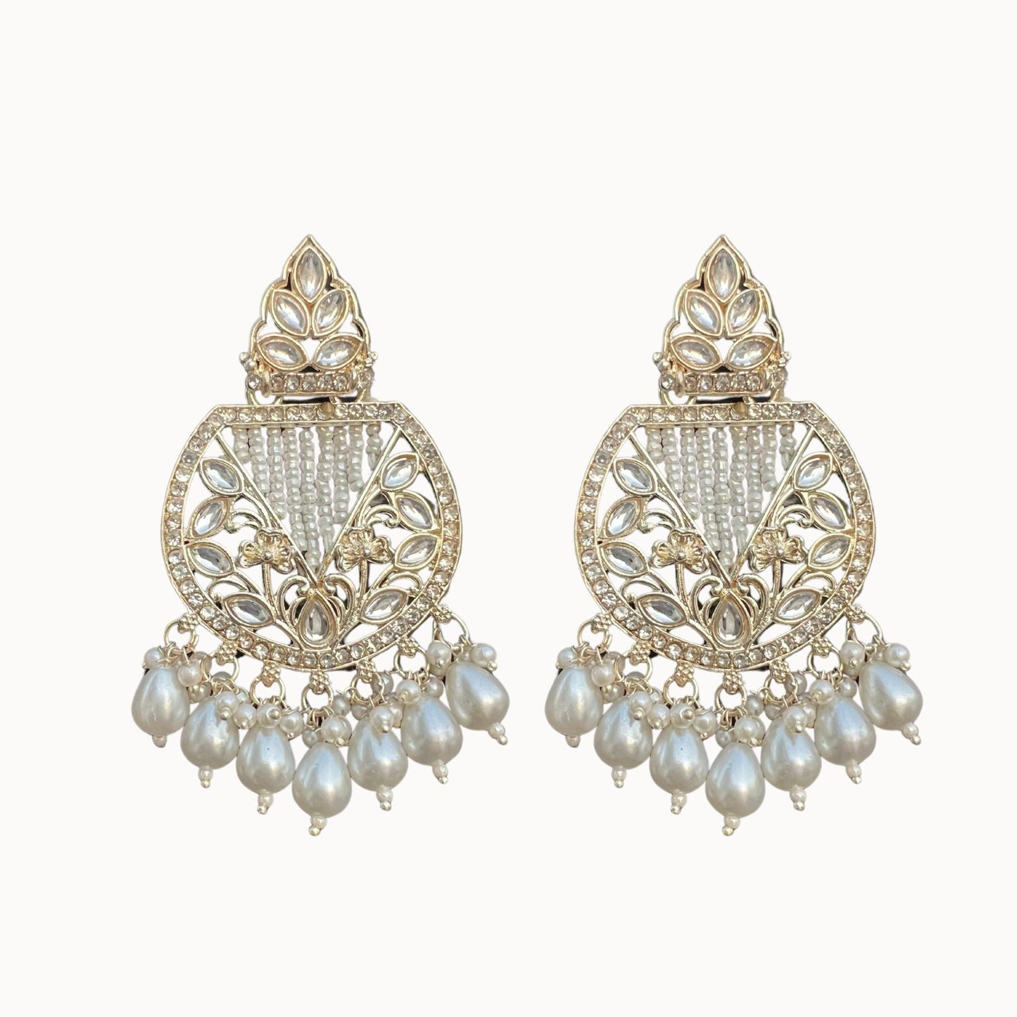 Saaj Ziva Royal Polki Pearl Drop Earrings