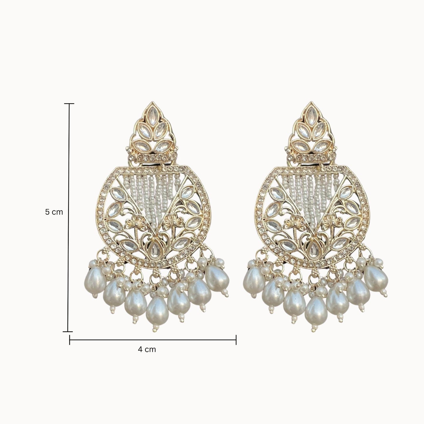 Saaj Ziva Royal Polki Pearl Drop Earrings