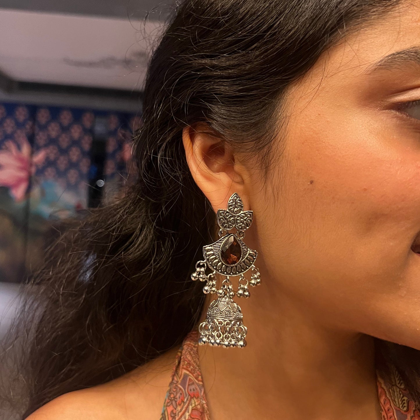 Kirti Silver Oxidized Earrings