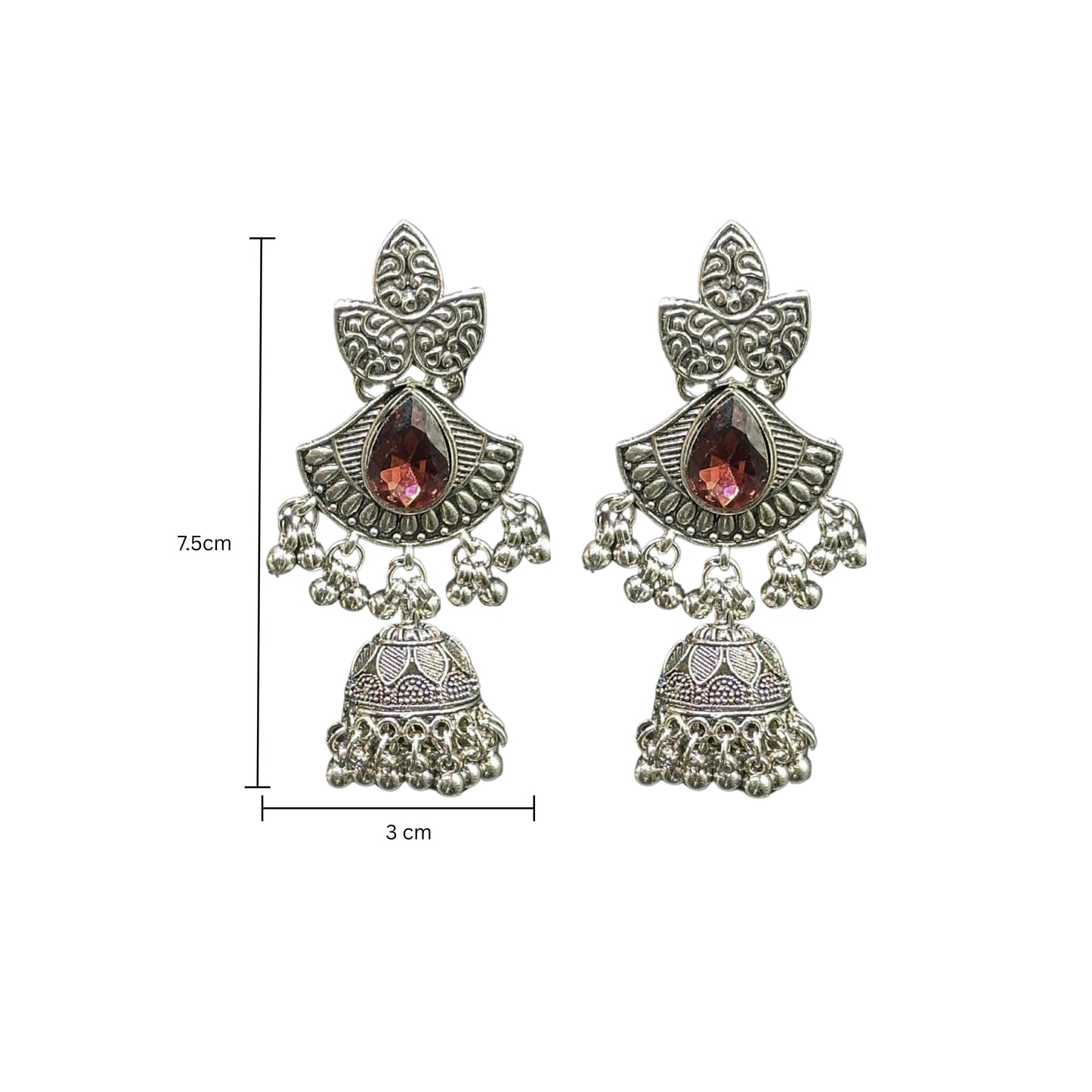 Kirti Silver Oxidized Earrings