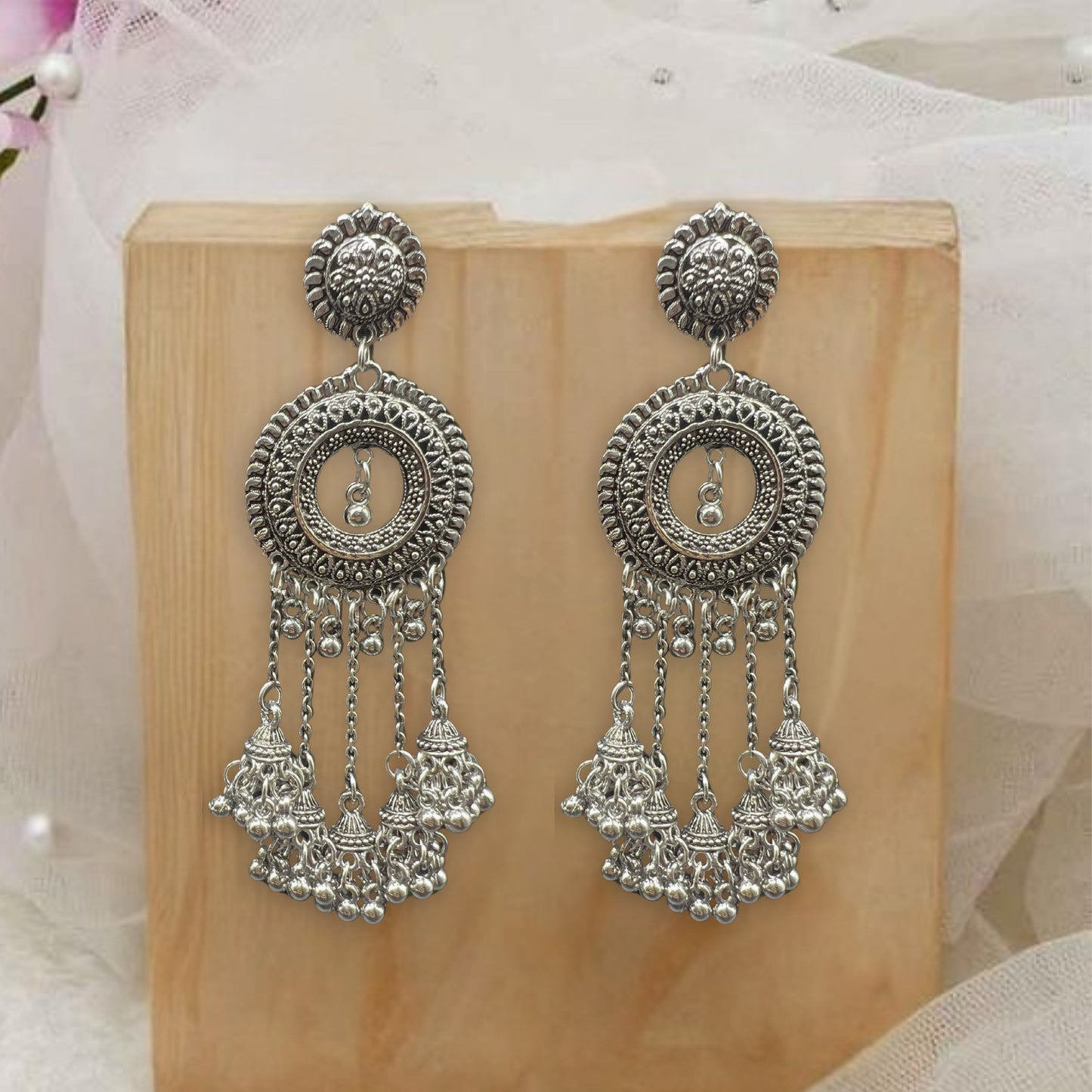 Aanya Silver Oxidized Earrings