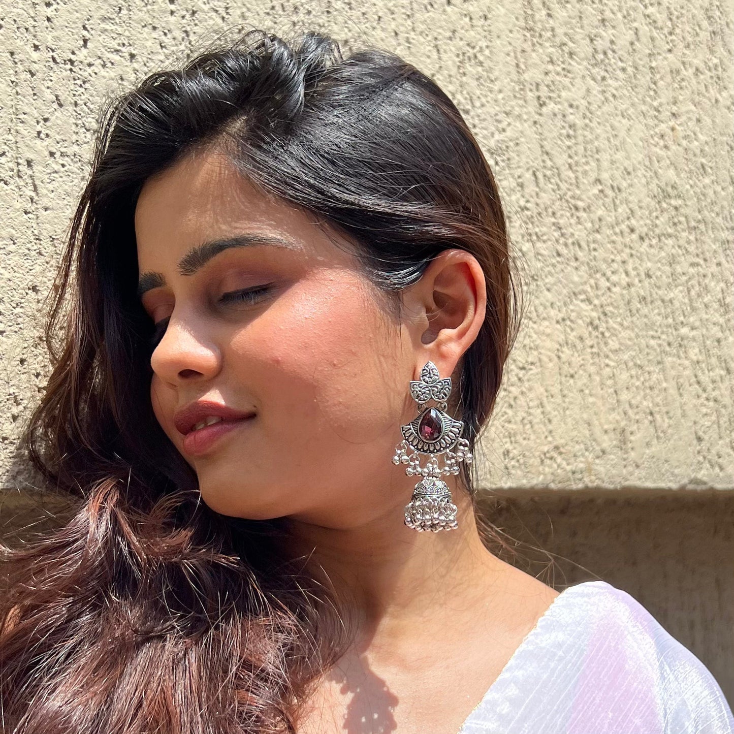 Kirti Silver Oxidized Earrings