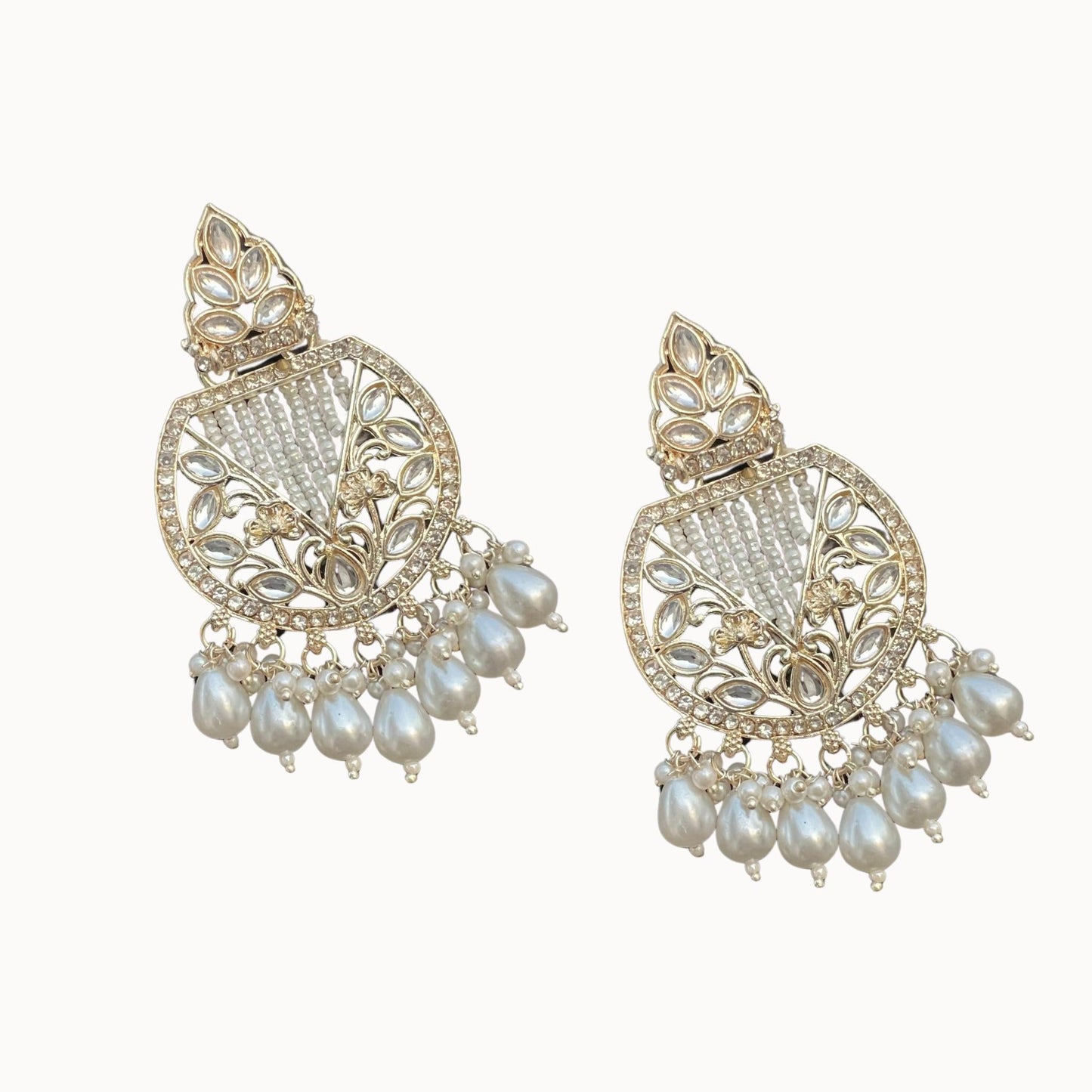 Saaj Ziva Royal Polki Pearl Drop Earrings