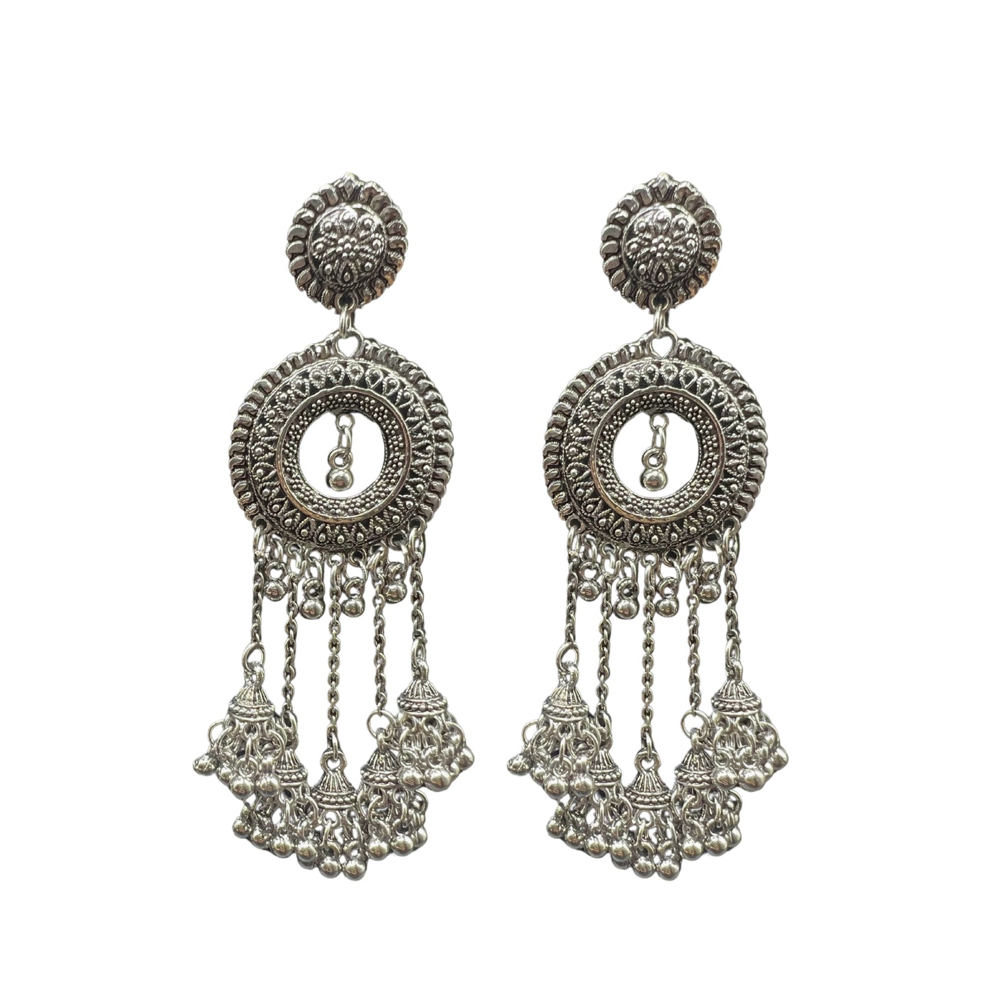 Aanya Silver Oxidized Earrings