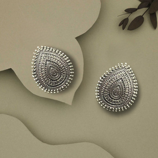 Riya Oxidised Teardrop Stud