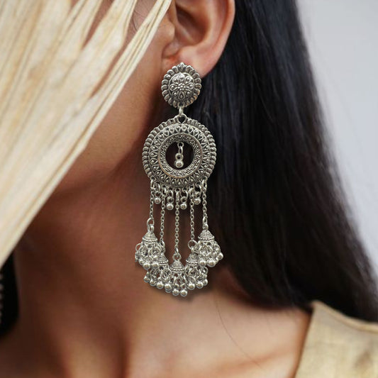 Aanya Silver Oxidized Earrings